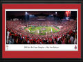 Picture: Ohio State Buckeyes 13.5 X 40 Panoramic Poster professionally double matted in team colors and framed to 18 X 44. This panoramic photo captures the on-field celebration as the Ohio State Buckeyes defeated the Utah Utes 48-45 in a Rose Bowl Game thriller. In a contest filled with touchdowns, with just 9 seconds left in the game, it was a 19-yard field goal that gave Ohio State a come from behind victory after trailing Utah nearly the entire game. Ohio State Buckeyes 2022 Rose Bowl Champions.