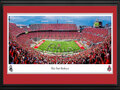 Picture: Ohio State Buckeyes 13.5 X 40 Panoramic Poster professionally double matted in team colors and framed to 18 X 44. The panoramic photo captures the Ohio State Marching Band creating the iconic "Ohio Script" prior to the home opener on September 3. 2022 as the Buckeyes defeated the Notre Dame Fighting Irish 21-10 to begin their 100th season of football in Ohio Stadium. Affectionately known as the "Shoe", Ohio Stadium is one of the most recognizable landmarks in all of sports. Since the opening game against Ohio Wesleyan on October 7, 1922, more than 36 million fans have streamed through the stadium's gates. With a seating capacity of 102,780, Ohio Stadium is one of the largest stadiums in the world, the fourth largest on-campus facility in the nation and is listed in the National Register of Historic Places.