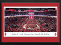 Picture: Ohio State Buckeyes 13.5 X 40 Panoramic Poster professionally double matted in team colors and framed to 18 X 44. This panoramic photo, taken on January 21, 2024, captured the jubilation in Schottenstein Center as fans stormed the court after the #17 ranked Ohio State Women's basketball team defeated Big 10 rival and #2 ranked Iowa Hawkeyes. The record-breaking crowd of 19,660 witnessed a come-from-behind thriller as Ohio State went on to defeat Iowa 100-92 in overtime.